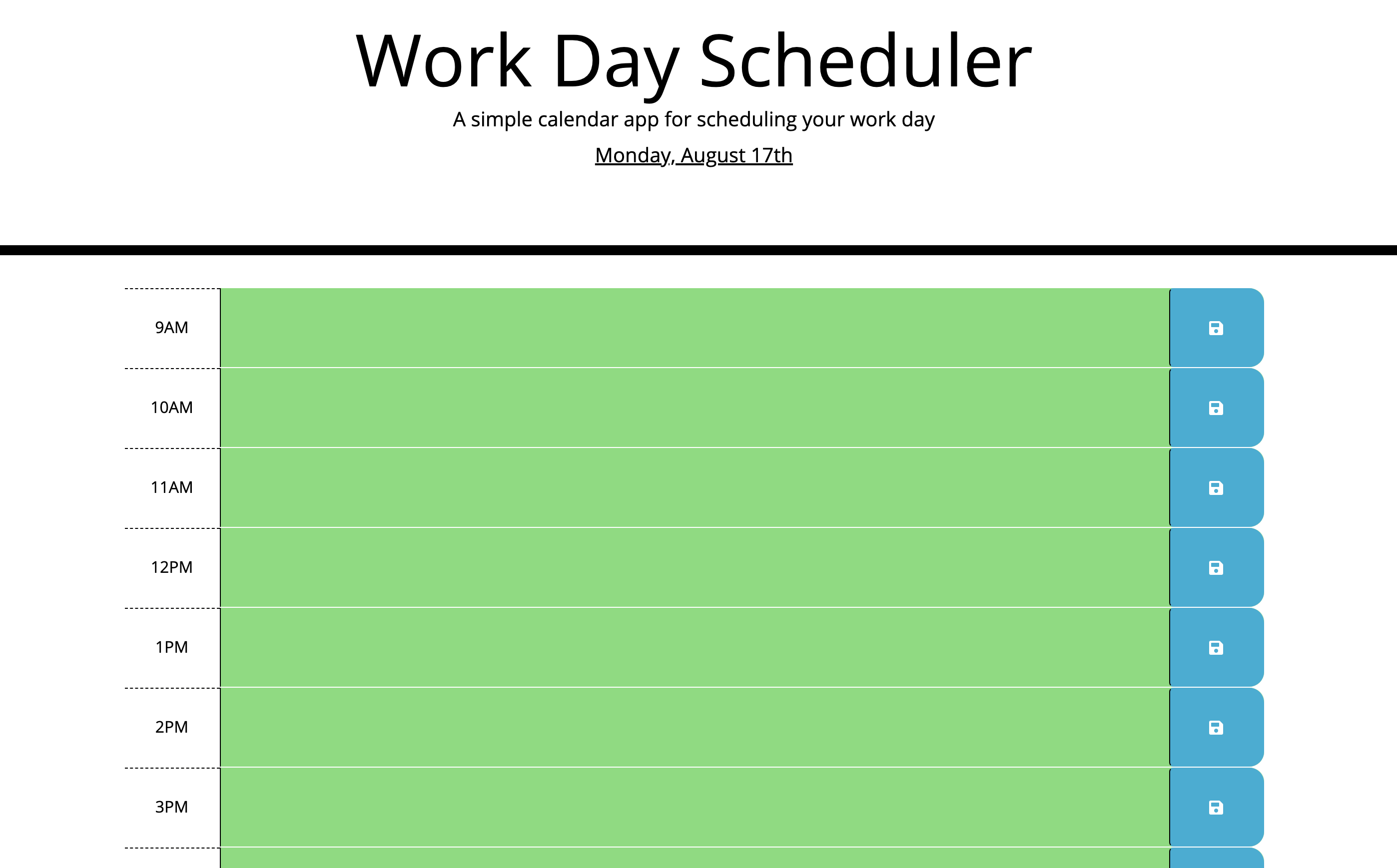 Workday Scheduler